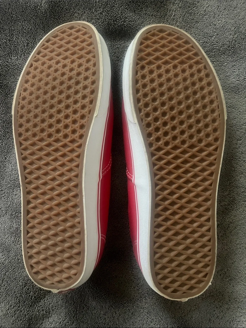 Vans Red Canvas Low-Top Sneakers with White Details